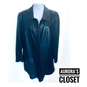 Peruzzi Italy 44 Black Leather Jacket Vera Pelle Y2K Buffy